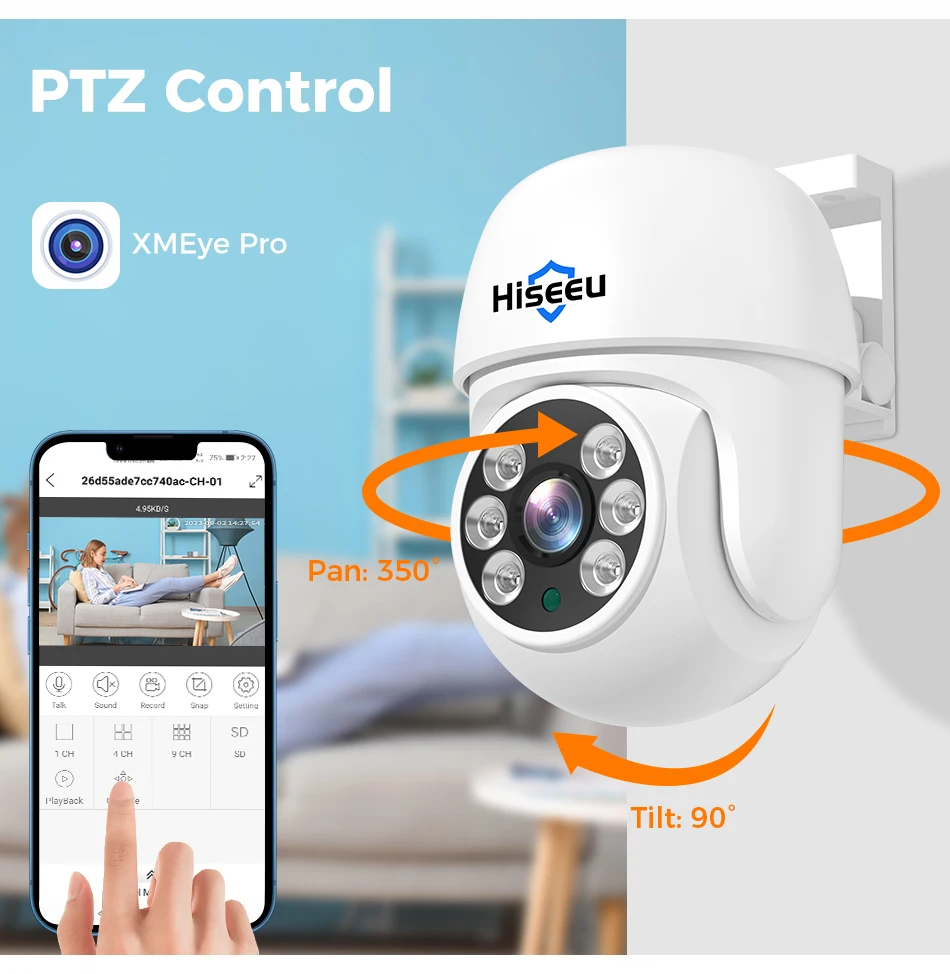 Hiseeu 5MP AHD Camera PTZ Dome Face Detection Waterproof Home Security Video Surveillance CCTV HD Analog Cameras XMEye Pro