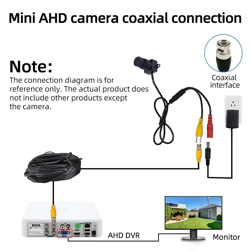 1/2 Pcs Mini AHD POE Hidden Camera AHD Anti-interference Night Vision HD Starlight Night Vision Analogue Coaxial Low Light Cam