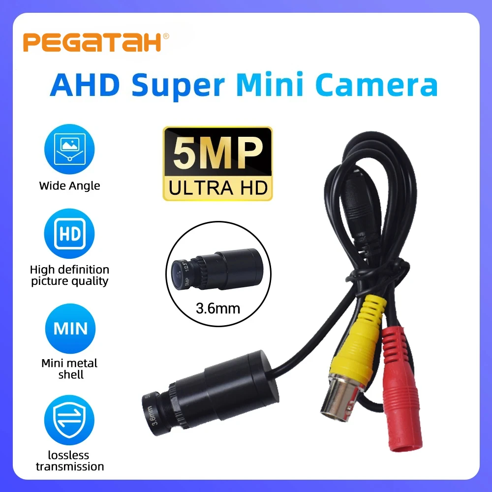 PEGATAH 2MP AHD Mini Analog Surveillance Camera | Infrared Night Vision, Weatherproof & Anti-Interference for Coaxial Systems