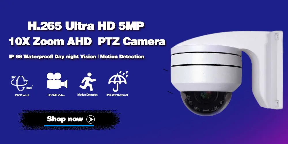 10X Zoom PTZ Camera AHD 5MP Outdoor CCTV Analog Security Camera BNC H.265 Night Vision High Speed Dome Video Surveillance Cam