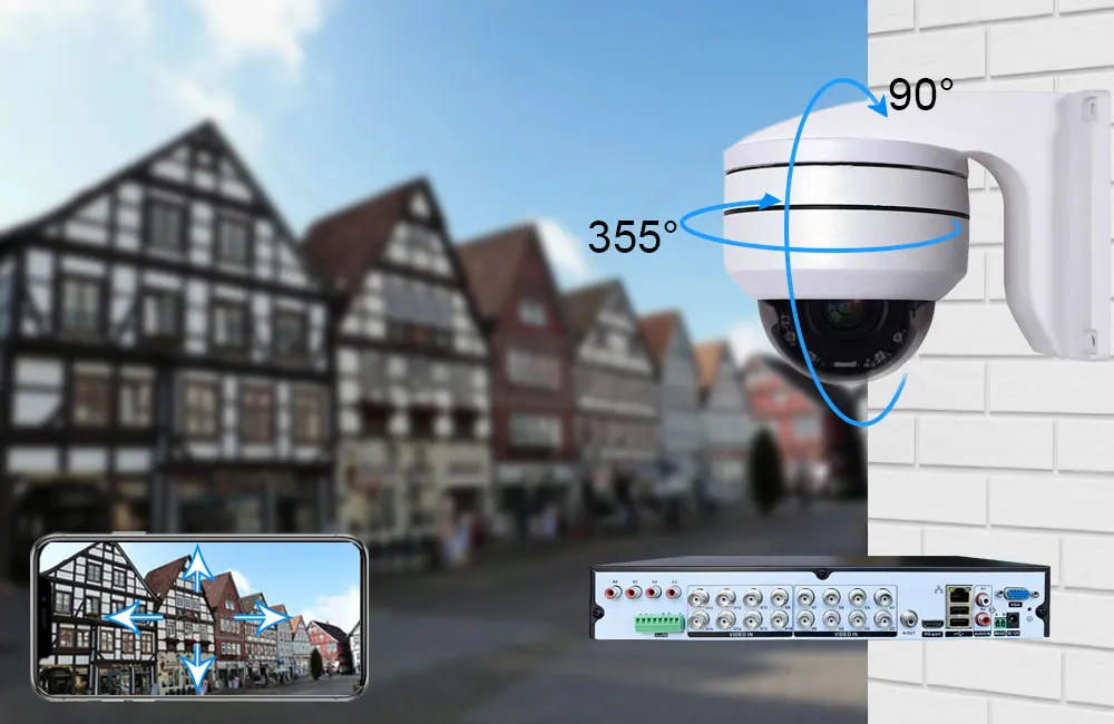 10X Zoom PTZ Camera AHD 5MP Outdoor CCTV Analog Security Camera BNC H.265 Night Vision High Speed Dome Video Surveillance Cam