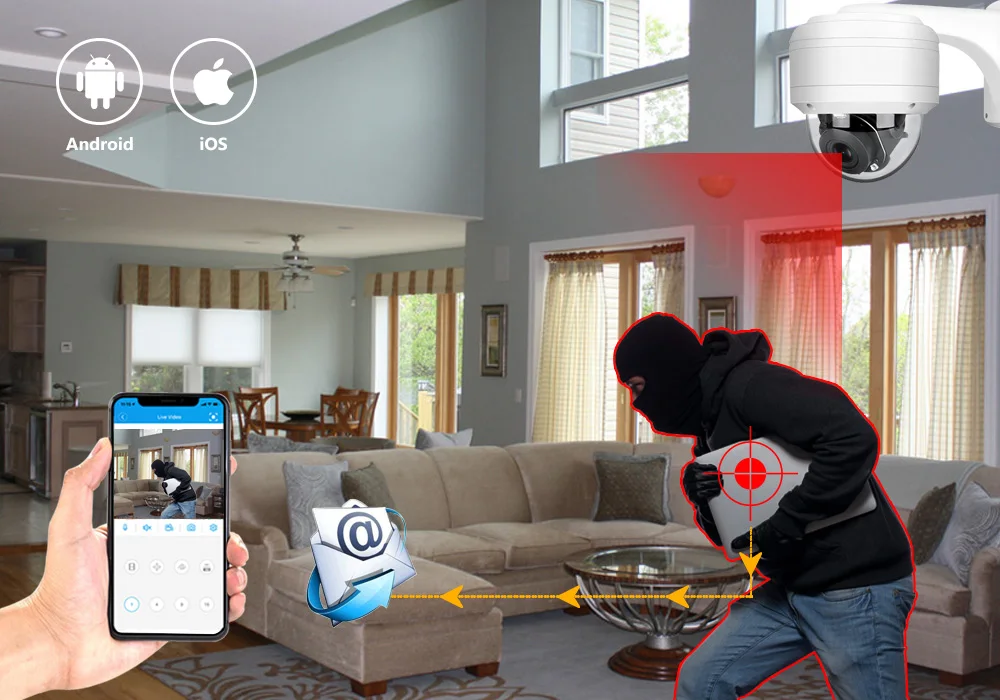 XMEYE 5MP CCTV AHD PTZ Dome Security Camera 10X Zoom Outdoor Waterproof Face Detection Analog Surveillance Camera Night Vision