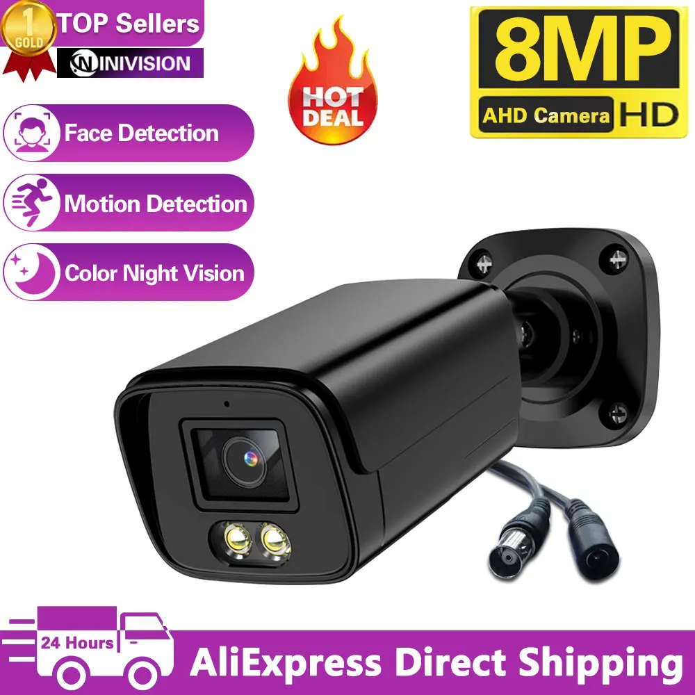 Face Detection 4K AHD Security Camera Outdoor Waterproof Analog CCTV Camera 8MP BNC Video Surveillance Cam 5MP H.265 Black XMEYE