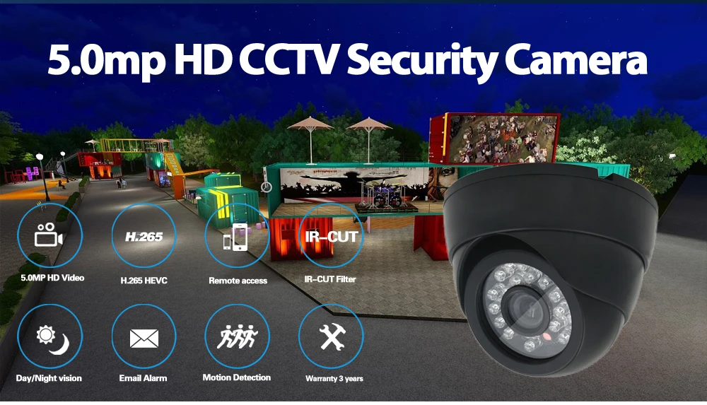 5MP Wired CCTV Analog DVR Camera Indoor Home Night Vision XMEYE Face Detection AHD Security Dome Camera BNC Surveillance Camera