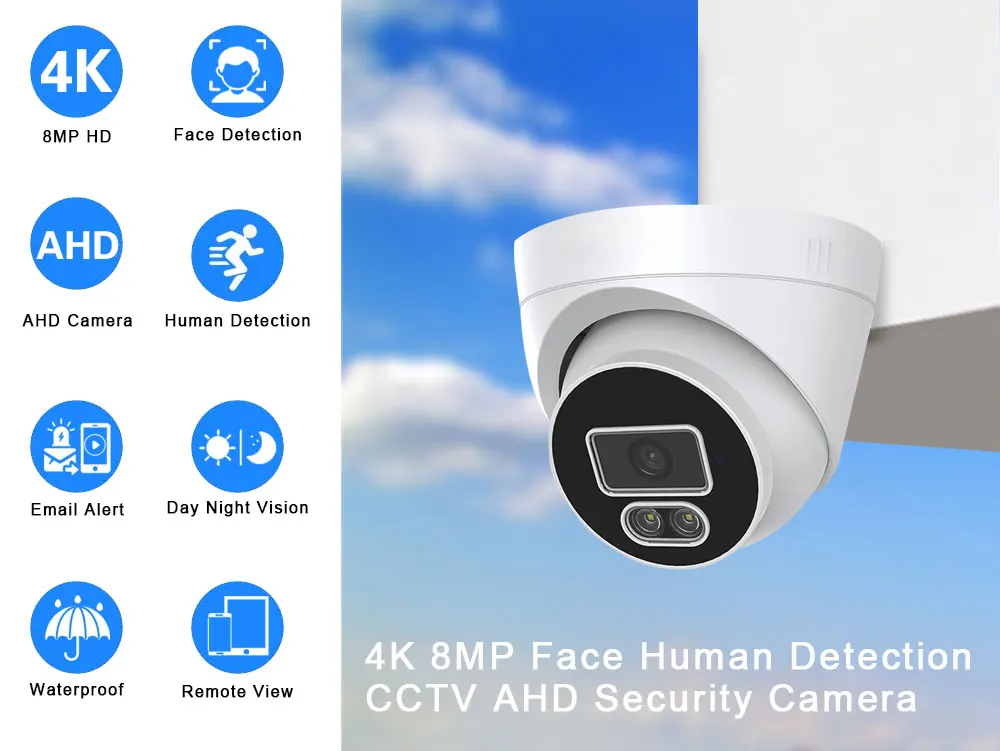 Wire CCTV Analog Dome Camera 4K Indoor Home Full Color Night Vision 5MP AHD Security Surveillance Camera BNC DVR Cam XMEYE H.265