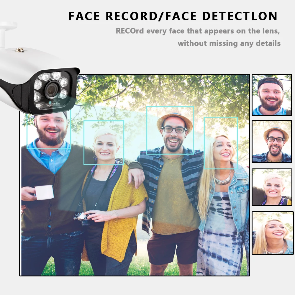 XMEYE Face Detection 4K CCTV Analog Security Camera BNC Outdoor Waterproof H.265 8MP 5MP AHD Bullet Surveillance Camera  for DVR