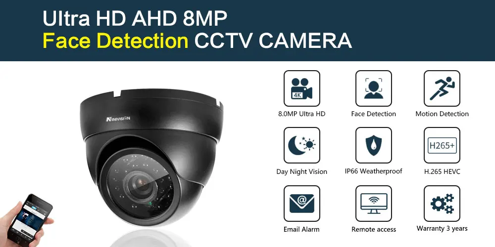 4K CCTV Analog Security Camera Dome Outdoor Waterproof AHD Camera Video Surveillance 5MP Face Detection XMEYE BNC Monitoring Cam