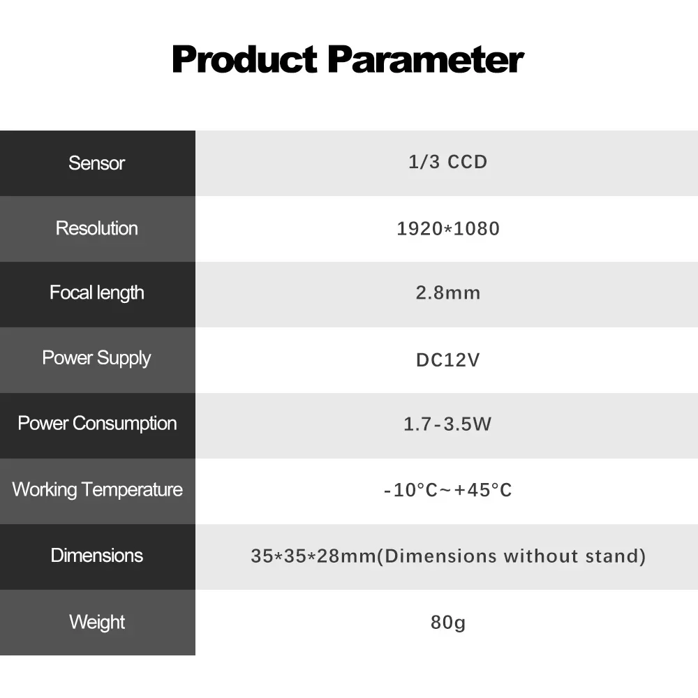 Securexpert 2MP HD Mini Black Light Night Vsion Camera Miniaturer AHD Camera Analog Security Surveillance Micro Video Monitor