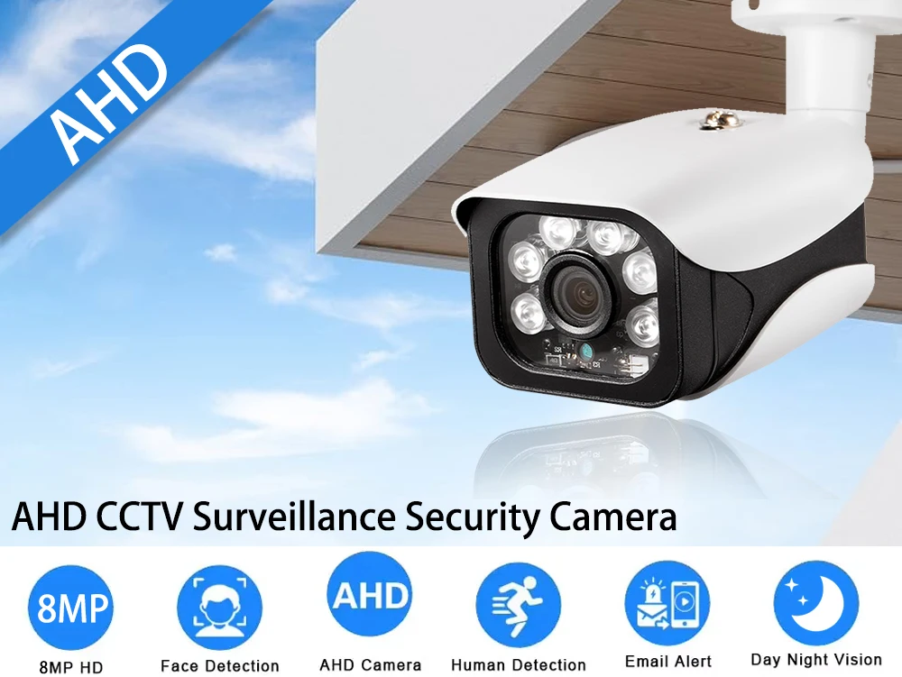 XMEYE Face Detection 4K CCTV Analog Security Camera BNC Outdoor Waterproof H.265 8MP 5MP AHD Bullet Surveillance Camera for DVR