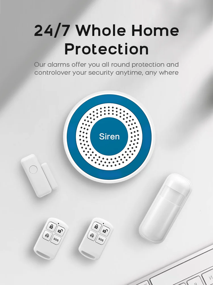 TUYA WIFI Wireless DIY Smart Home Security System Door Alarm System Door Window Sensor Work with Alexa