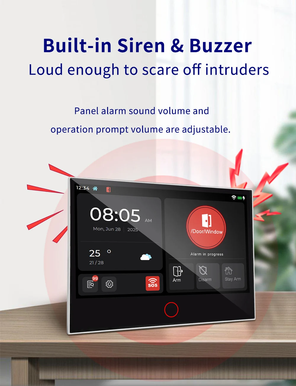 KERUI 4G+WiFi Burglary Protection Alarm System with 7 inch IPS Touch Screen Tuya Smart Home Alarm for House Apartment Security