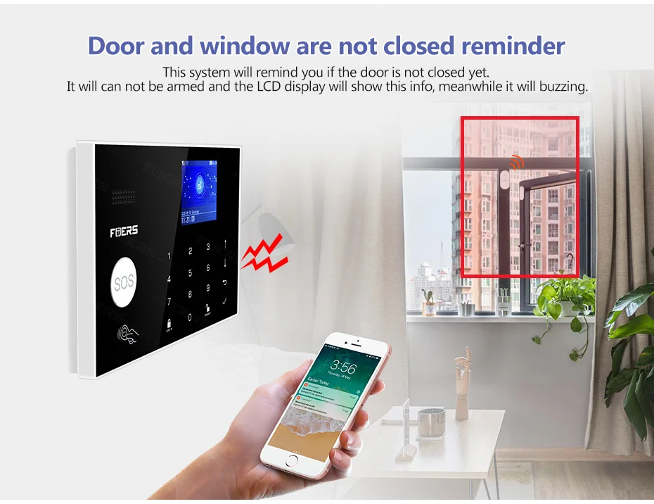 FUERS WIFI GSM Alarm System Wireless Home Burglar Security Alarm System Tuya APP Control Siren Motion Detector PIR Smoke Sensor