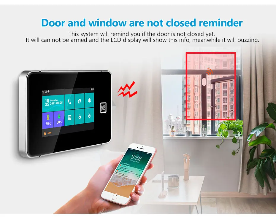 KERUI Home Alarm System WiFi+4G GSM Burglar Alarm System with Phone App Alarm 120dB Alarm Siren Compatible for Home Office G64B