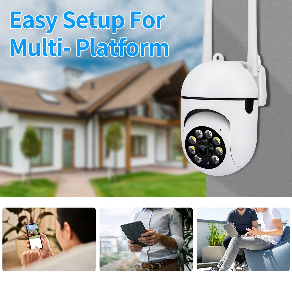 4K 8MP Wifi Surveillance Camera Wireless Security PTZ IP Camera Color Night Vision Motion Detection Auto Track Security Monitor