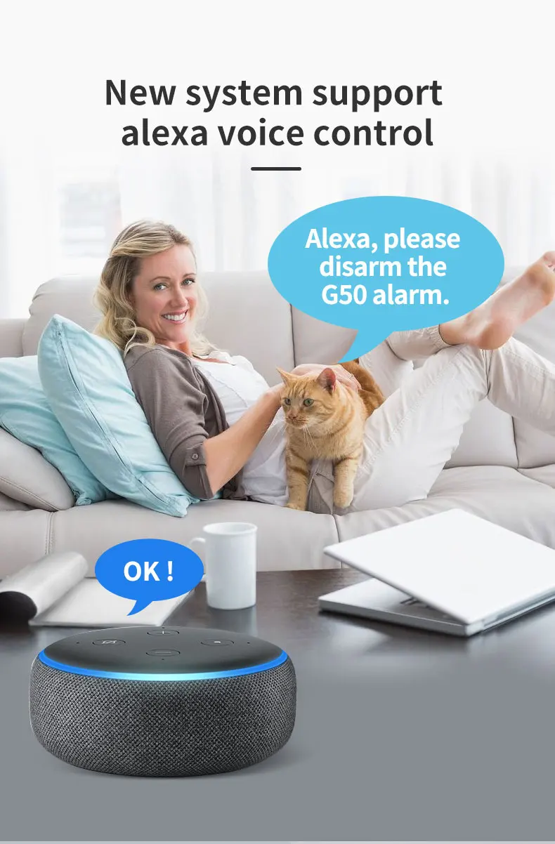 Wifi GSM Alarm System Home Wireless Security Burglar Alarm Kit Door Open Motion Sensor Smart Life Tuya App Control Suit Alexa