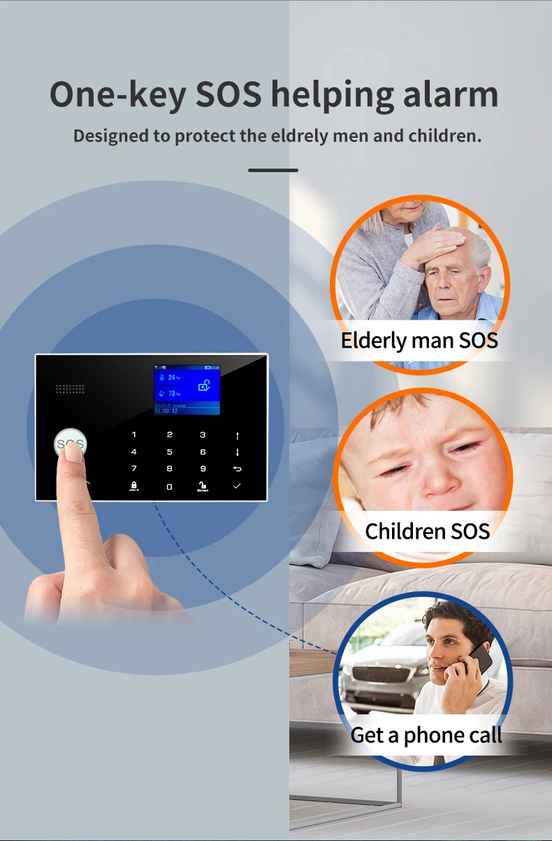 Wifi GSM Alarm System Home Wireless Security Burglar Alarm Kit Door Open Motion Sensor Smart Life Tuya App Control Suit Alexa