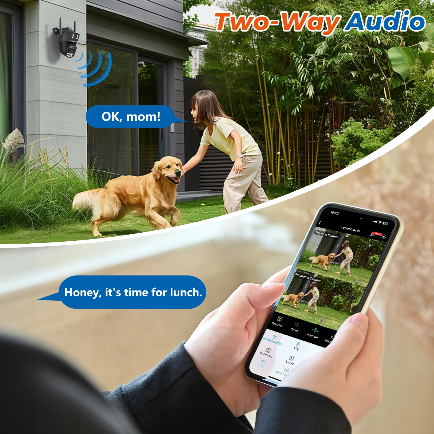 BESDER 5K 10MP Wifi Camera PTZ Outdoor AI Human Detection Dual Screen 4K 8MP CCTV Security IP Camera Audio Email Alarm O-Kam Pro