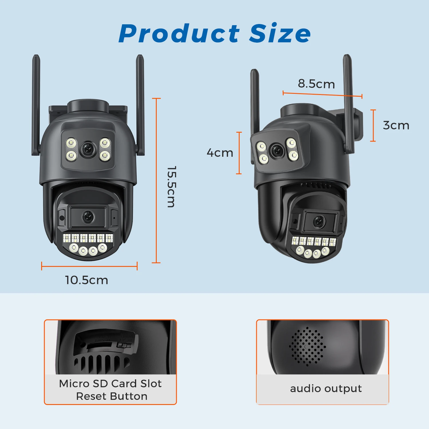 BESDER 5K 10MP Wifi Camera PTZ Outdoor AI Human Detection Dual Screen 4K 8MP CCTV Security IP Camera Audio Email Alarm O-Kam Pro