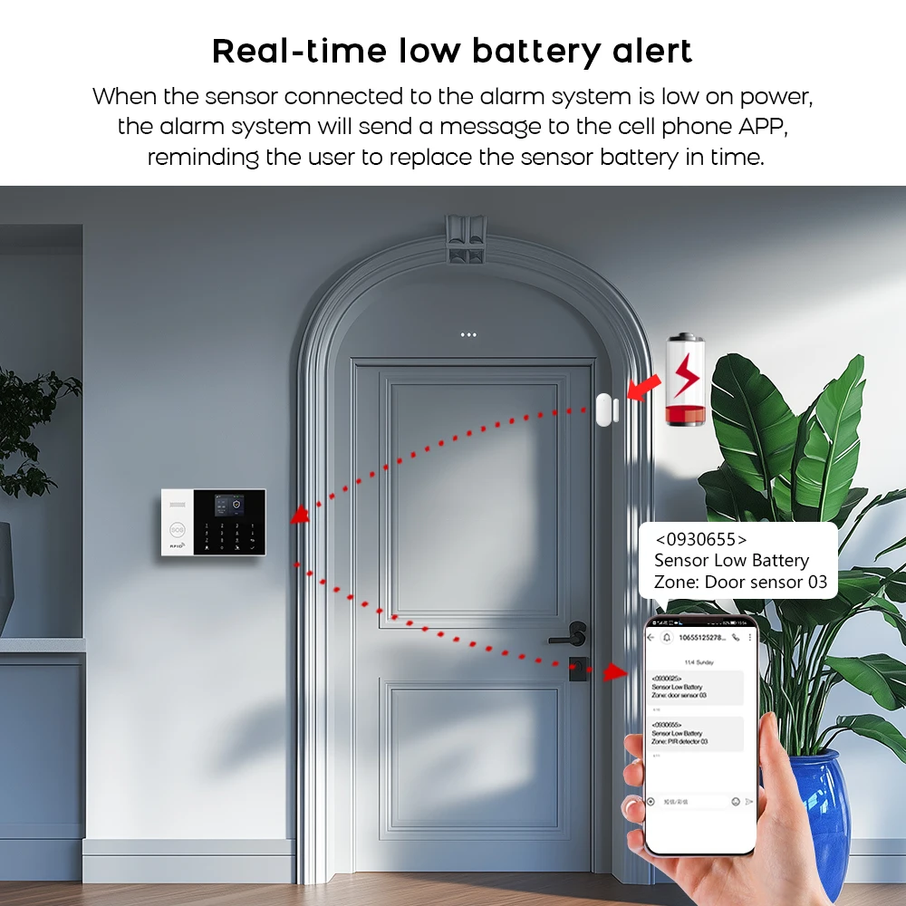 WIFI GSM Alarm System Tuya Smart Life APP Home Smart Security Protection Wireless Security Alarm House System with ALexa