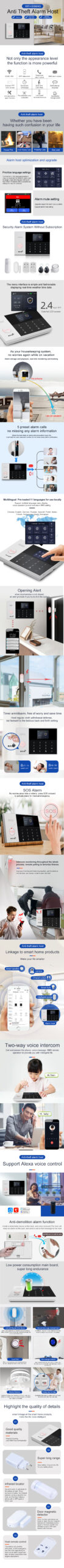 PGST PG-105 Smart Home Security Alarm System Kit Tuya Smart Life Application Compatible with Anti theft Intruder Smart 4G WIFI G