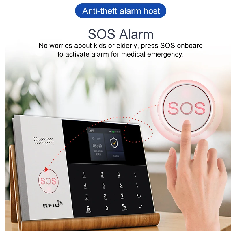PGST PG-105 Smart Home Security Alarm System Kit Tuya Smart Life Application Compatible with Anti theft Intruder Smart 4G WIFI G