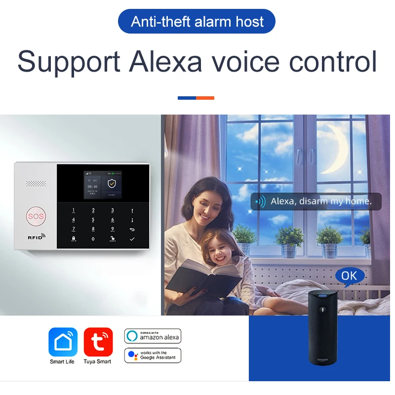 PGST PG-105 Smart Home Security Alarm System Kit Tuya Smart Life Application Compatible with Anti theft Intruder Smart 4G WIFI G