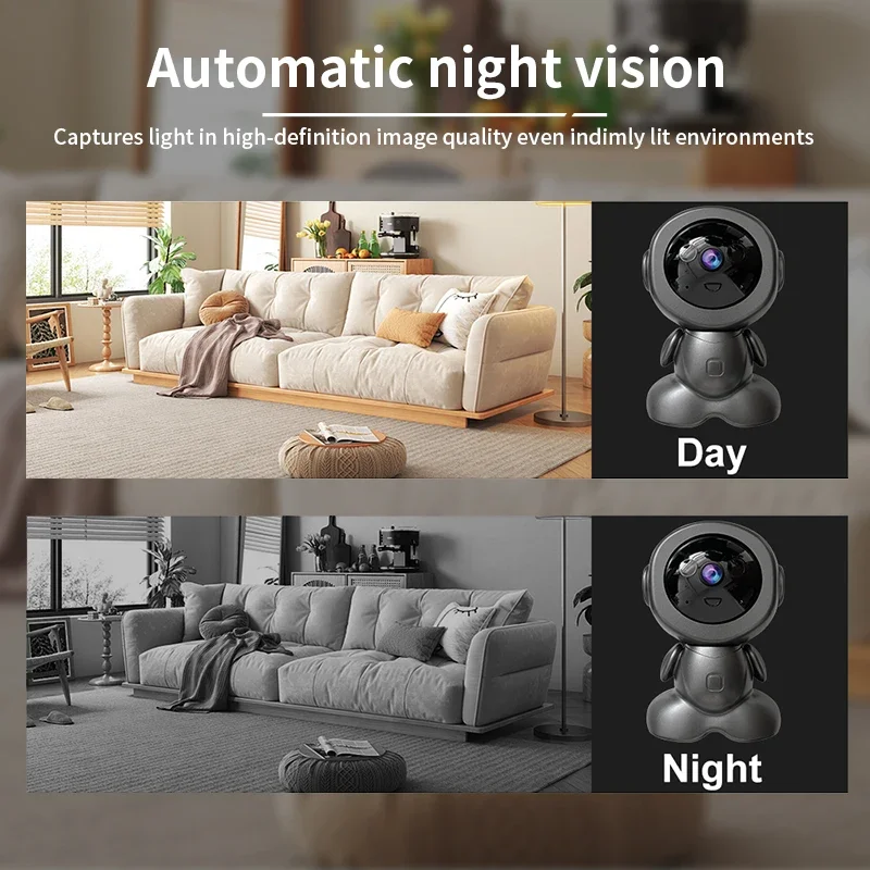 8MP Smart Wifi Surveillance Robot Wireless Security Baby Monitor AI Human Tracking Two Way Audio Color Night Vision Home Cameras
