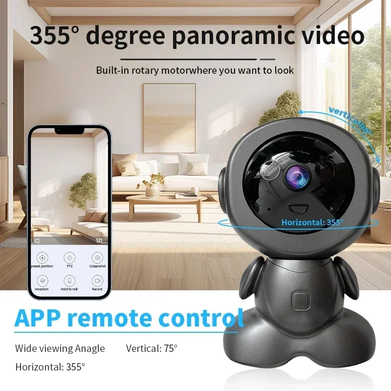 8MP Smart Wifi Surveillance Robot Wireless Security Baby Monitor AI Human Tracking Two Way Audio Color Night Vision Home Cameras
