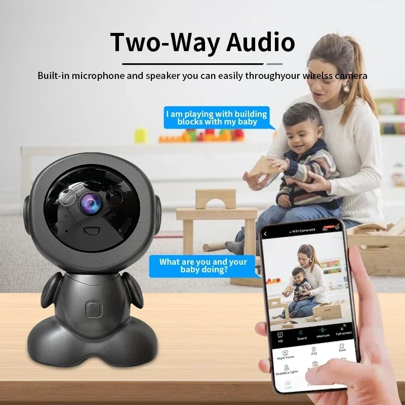 8MP Smart Wifi Surveillance Robot Wireless Security Baby Monitor AI Human Tracking Two Way Audio Color Night Vision Home Cameras