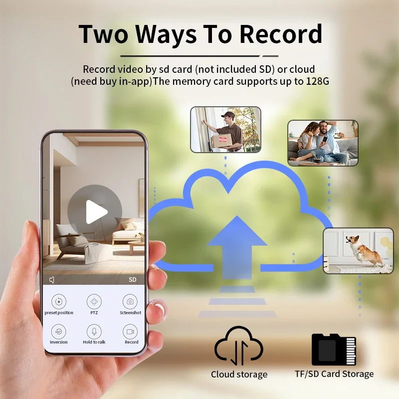 8MP Smart Wifi Surveillance Robot Wireless Security Baby Monitor AI Human Tracking Two Way Audio Color Night Vision Home Cameras