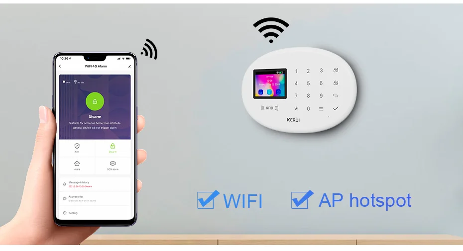 KERUI Wireless Burglar Alarm System Home Alarm Tuya Smart WiFi GSM SMS Alarm For House With Motion Detector Door Sensor Alexa