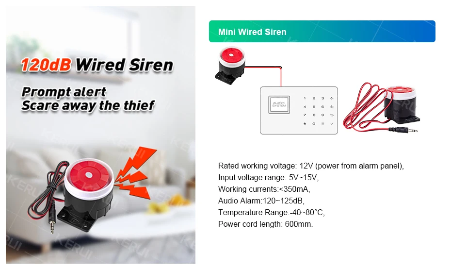 KERUI Wireless Burglar Alarm System Home Alarm Tuya Smart WiFi GSM SMS Alarm For House With Motion Detector Door Sensor Alexa