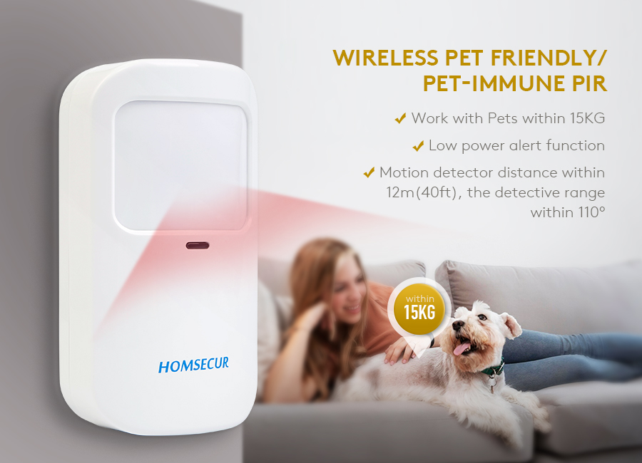 HOMSECUR Tuya App Wireless WIFI 4G LCD Burglar Intruder Alarm System+Wireless Flash Siren