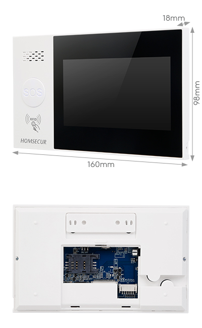 HOMSECUR Tuya App Wireless WIFI 4G LCD Burglar Intruder Alarm System+Wireless Flash Siren