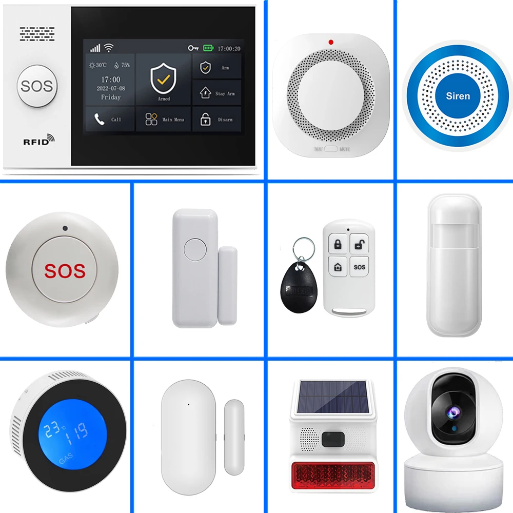 PGST 4G Tuya Smart Home Alarm System, WiFi 433MHz Wireless Home Security Alarm Combination Set