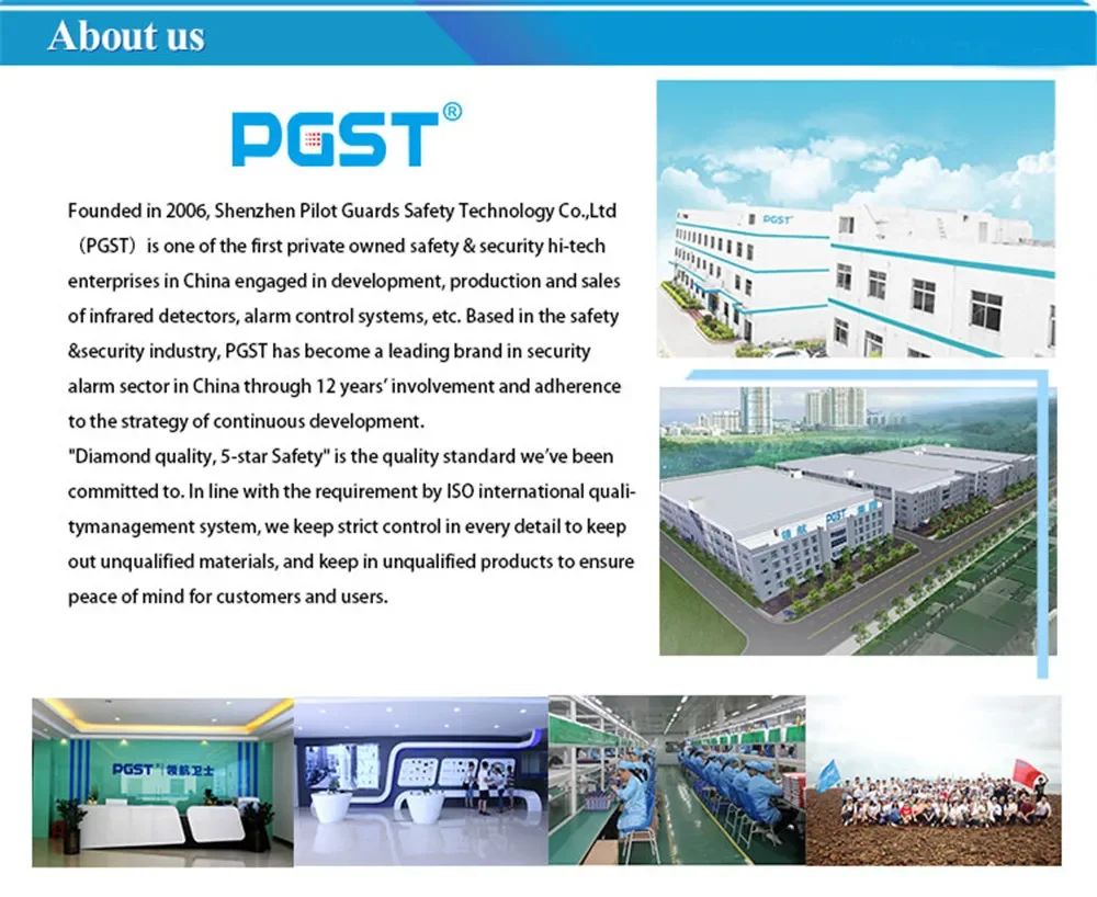 PGST intelligent alarm device, 433MHZ anti robot terminal detector, intelligent life control, human body detector, smoke alarm