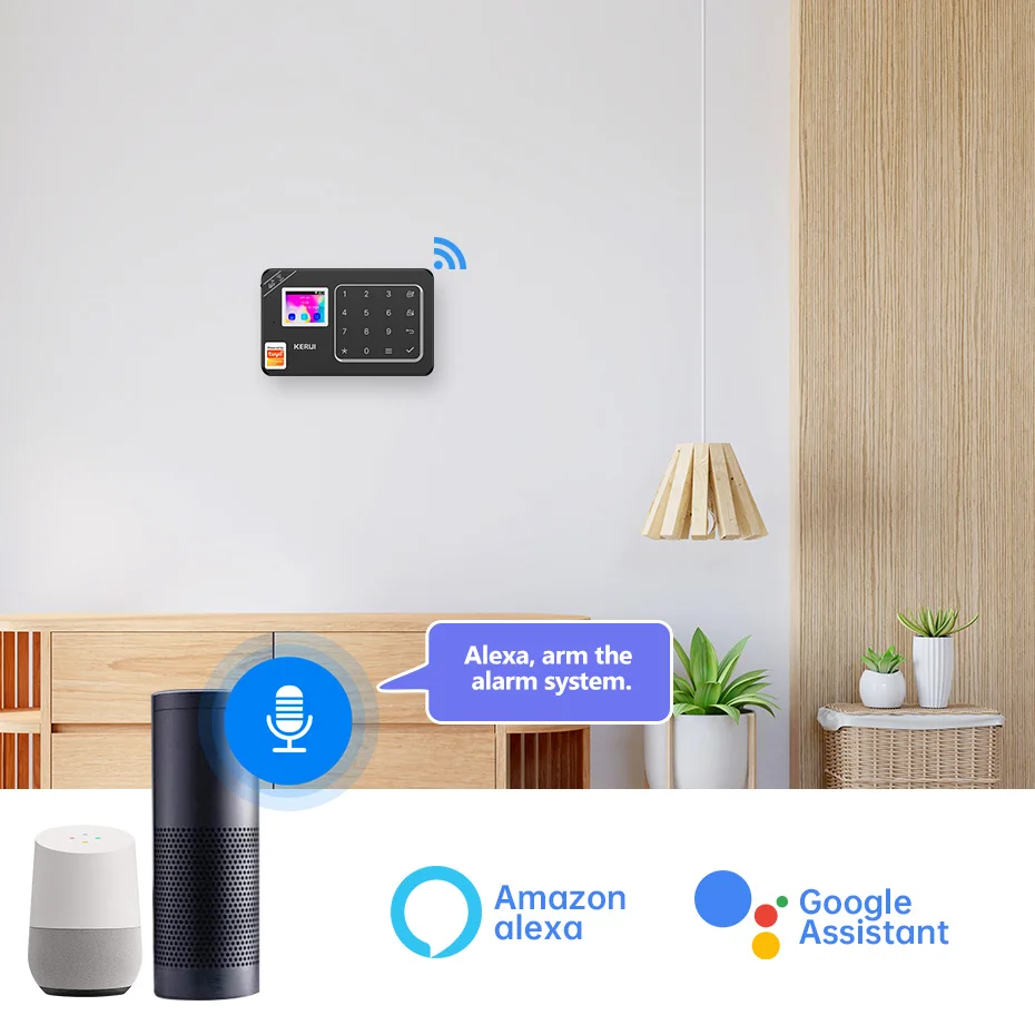 KERUI W184 Tuya Smart 4G /WiFi Burglar Alarm Alarm for Home Alarm Security System 433mhz Sensors Security Protection for House