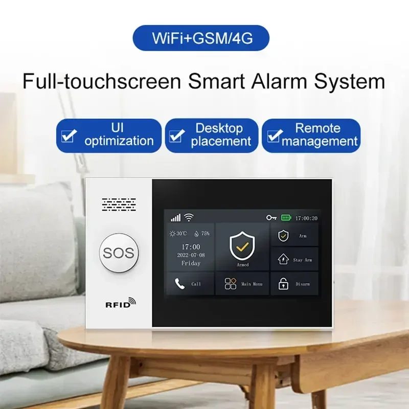 PGST Alarm Kit 4G Tuya New 107 Wireless Home Security System with Motion Detector Siren WiFi GSM Burglar Alarm Alexa & Google