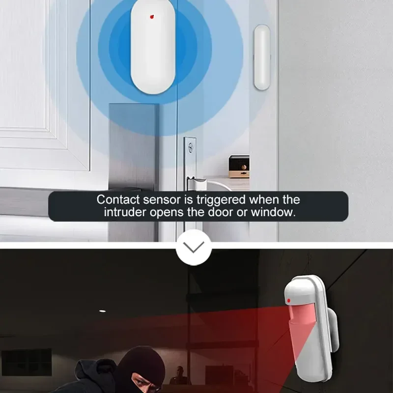 PGST Alarm Kit 4G Tuya New 107 Wireless Home Security System with Motion Detector Siren WiFi GSM Burglar Alarm Alexa & Google