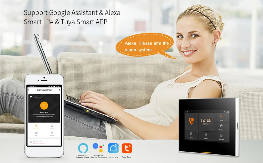 Staniot Wireless WiFi 4G Smart Tuya Security Alarms for Home with 5 Years Door Window Sensor Burglar System Kits Work with Alexa