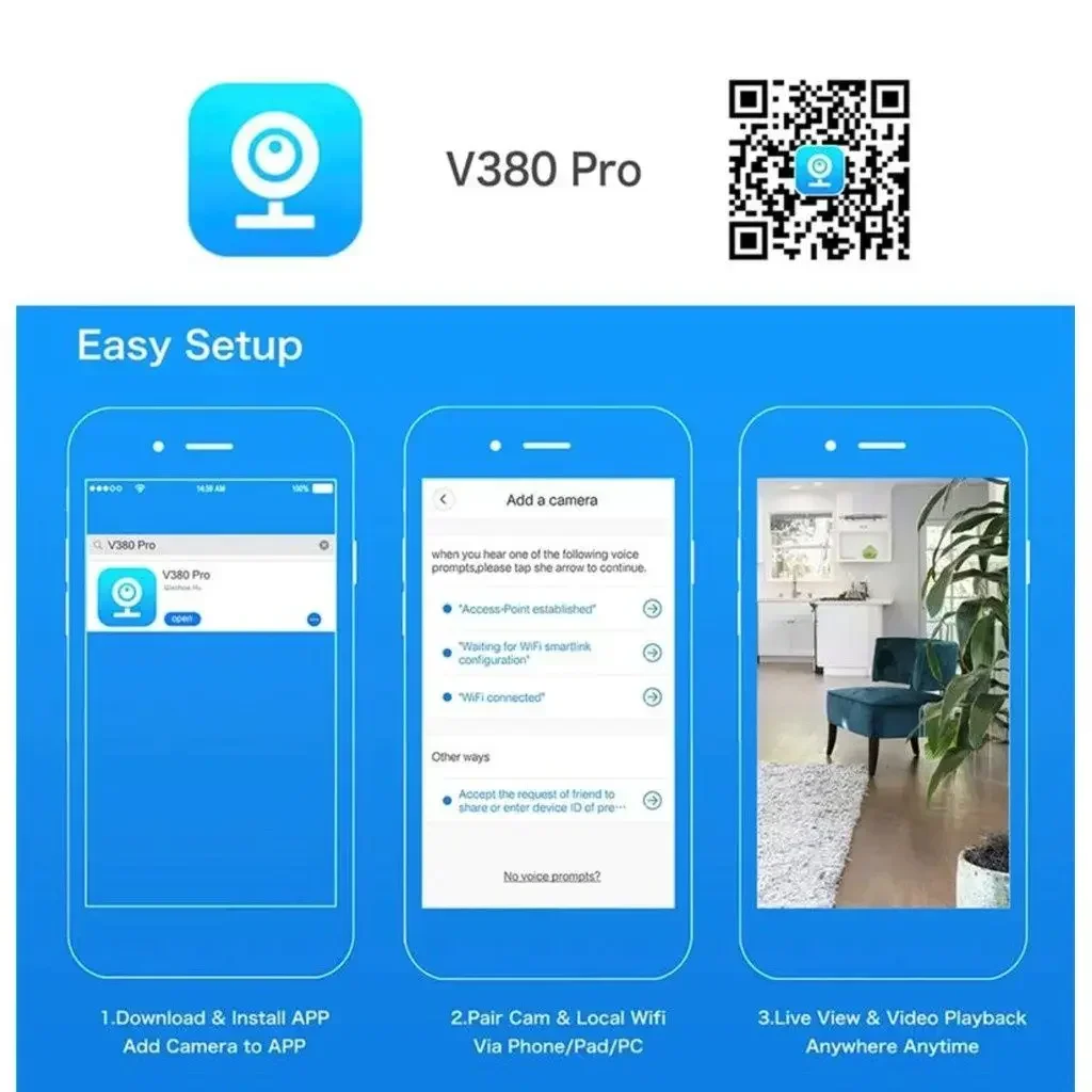 Wifi Surveillance Camera 8MP Wireless Security Baby Pet Monitor AI Human Tracking HD Full Color Night Vision Indoor Video Camera