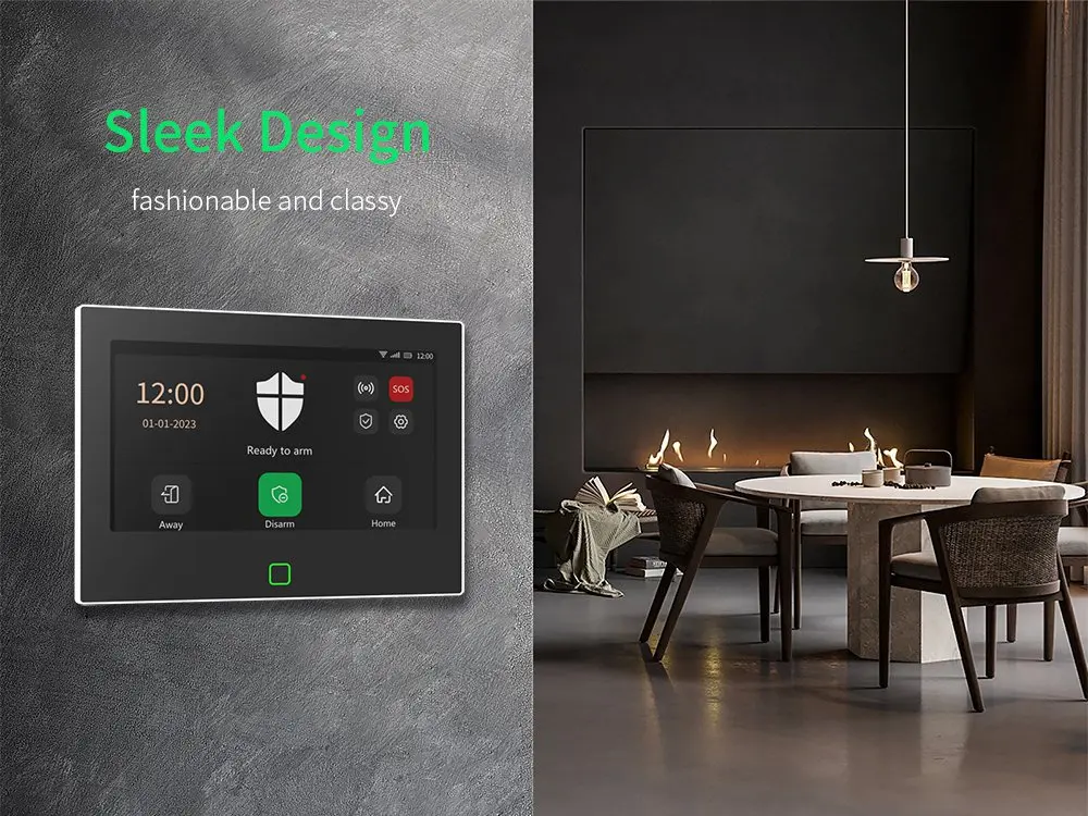 Staniot Alarm System 7-inch Touch Screen 4G Smart 433Mhz WiFi Home Alarm Remote Control Wireless Smoke Detector Security System