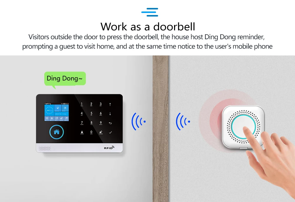 PG-103 Home Security Alarm System Wifi GSM Alarm Intercom Remote Control Autodial 433MHz Detectors IOS Android Tuya APP Control