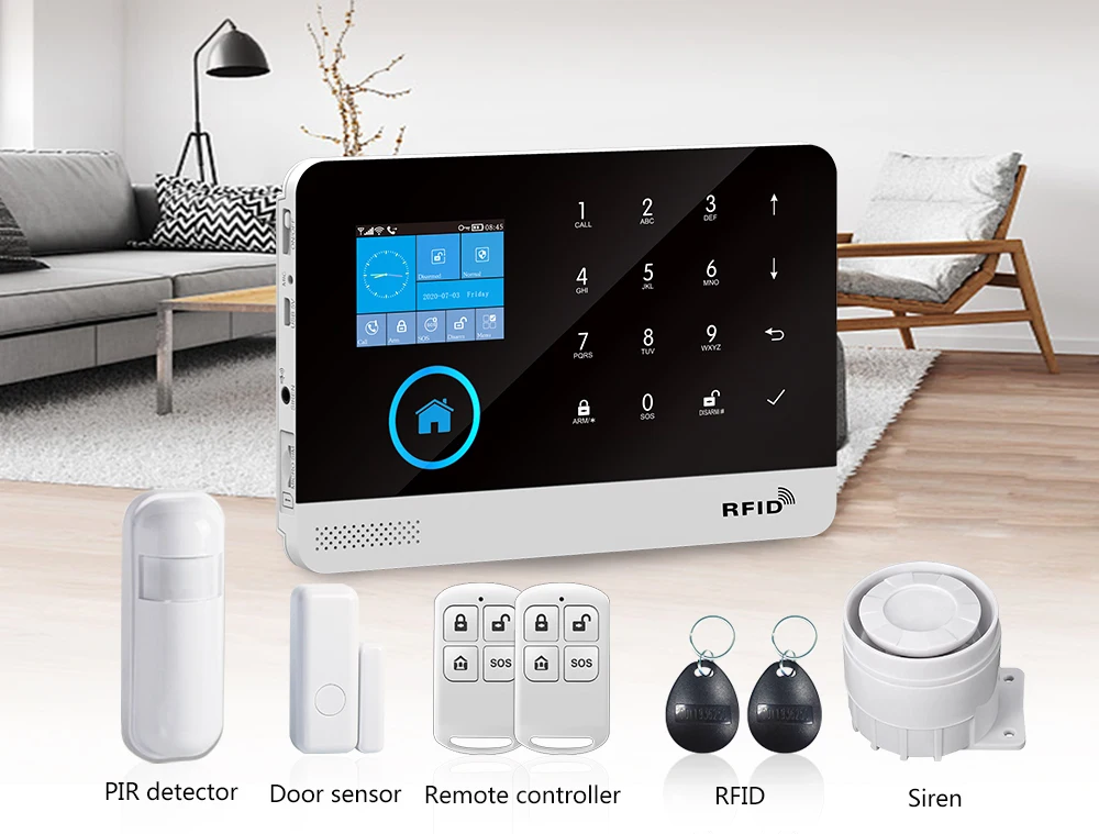 PG-103 Home Security Alarm System Wifi GSM Alarm Intercom Remote Control Autodial 433MHz Detectors IOS Android Tuya APP Control