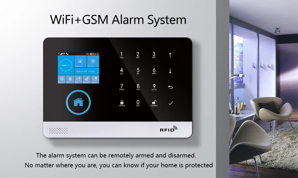 PG-103 Home Security Alarm System Wifi GSM Alarm Intercom Remote Control Autodial 433MHz Detectors IOS Android Tuya APP Control