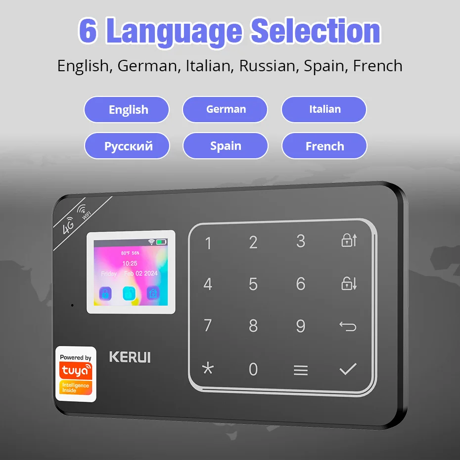 KERUI 433MHZ Home Security Alarm W181 WiFi GSM Alarm System Kit Tuya Smart Home Burglar Alarm PIR Motion Detector Door Sensor