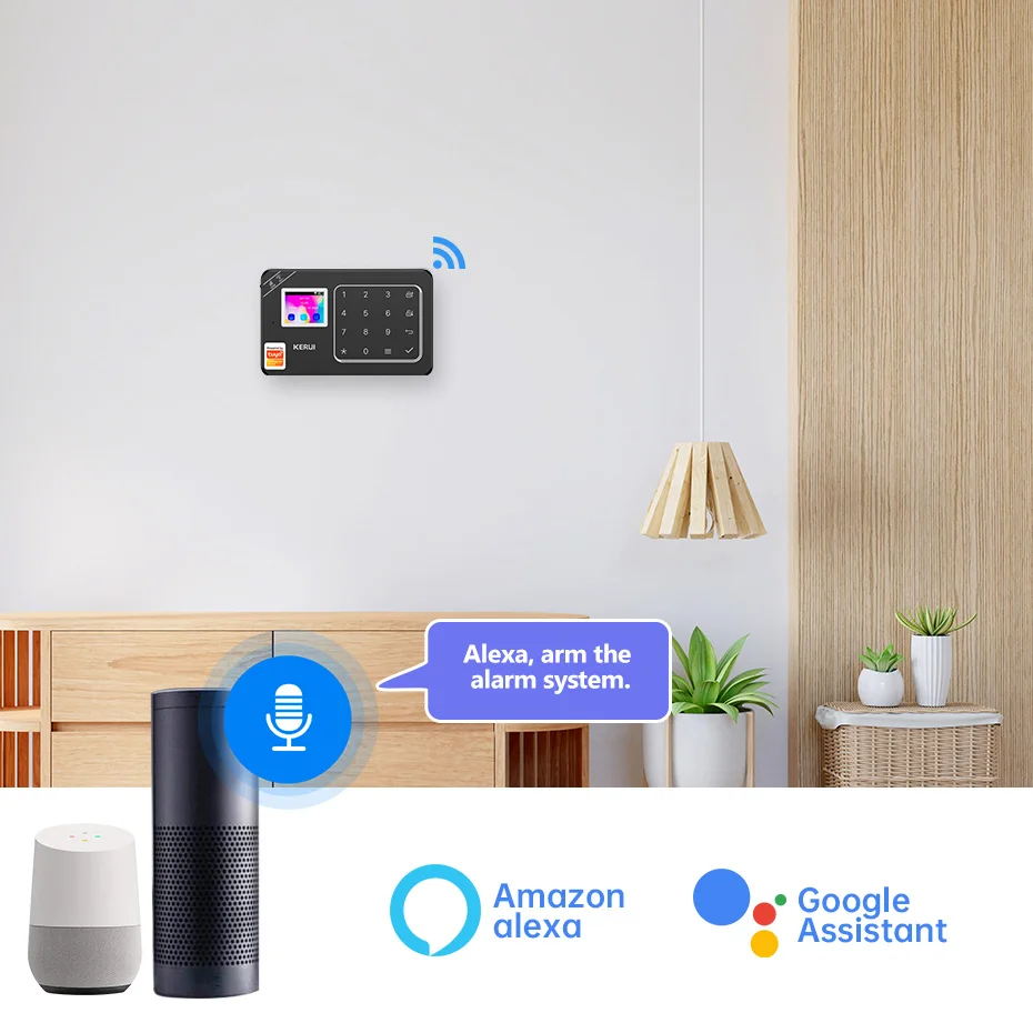 KERUI 433MHZ Home Security Alarm W181 WiFi GSM Alarm System Kit Tuya Smart Home Burglar Alarm PIR Motion Detector Door Sensor