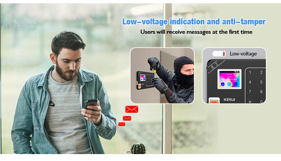 KERUI 433MHZ Home Security Alarm W181 WiFi GSM Alarm System Kit Tuya Smart Home Burglar Alarm PIR Motion Detector Door Sensor