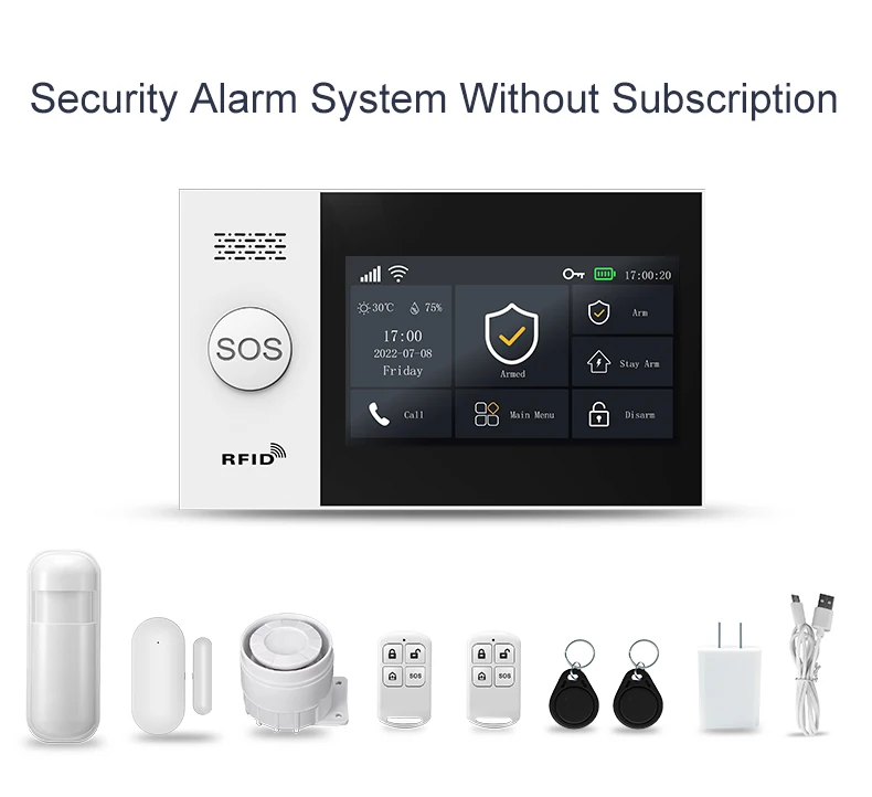 PGST 4G Tuya Wireless Home Security System 107 WiFi GSM Burglar Alarm with Motion Detector Siren Alexa & Google Home Compatible