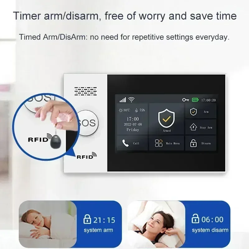 PGST 4G Tuya Wireless Home Security System 107 WiFi GSM Burglar Alarm with Motion Detector Siren Alexa & Google Home Compatible